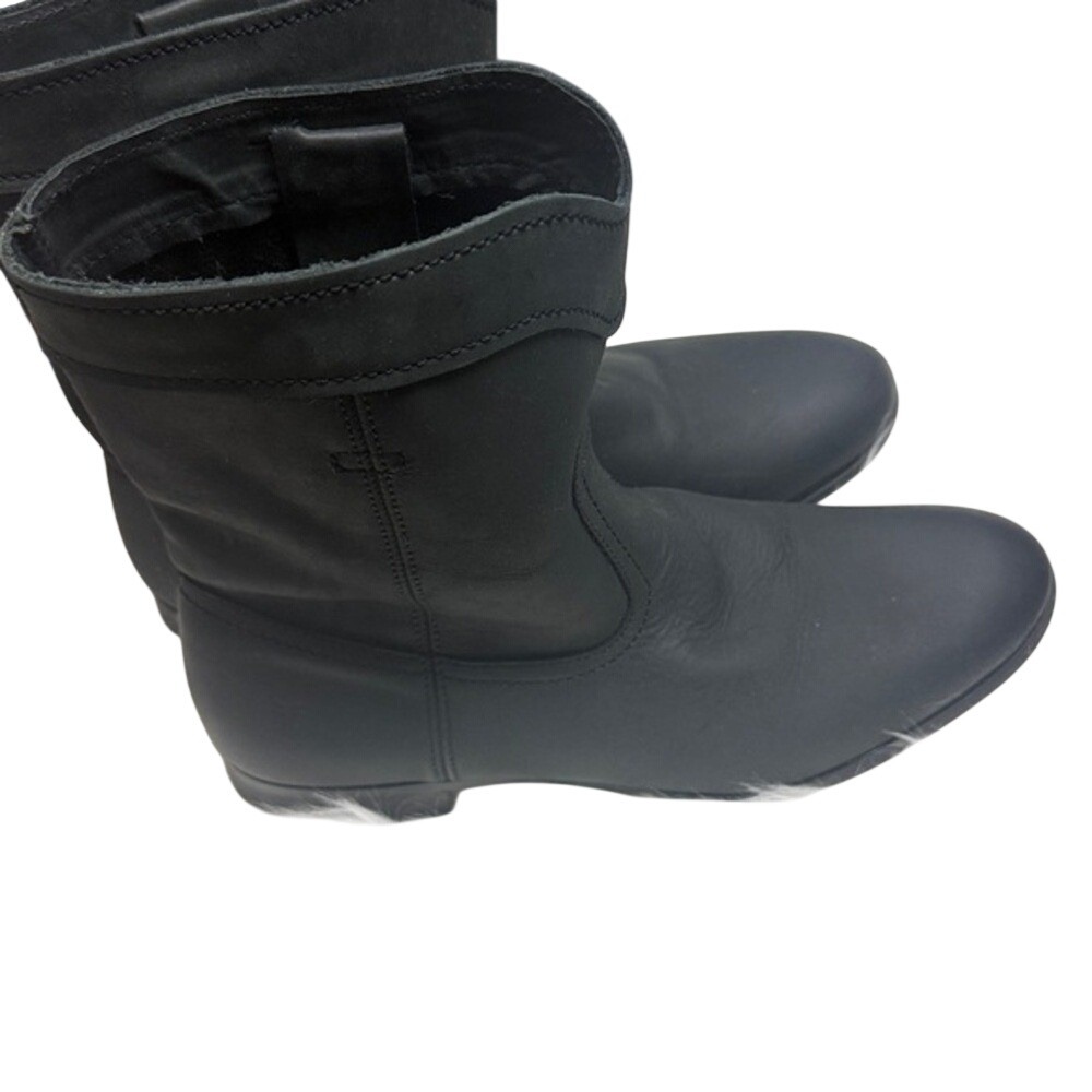 Frye Cara Roper Black Leather Ankle Bootie Short Boot 9B 3471443-BLK